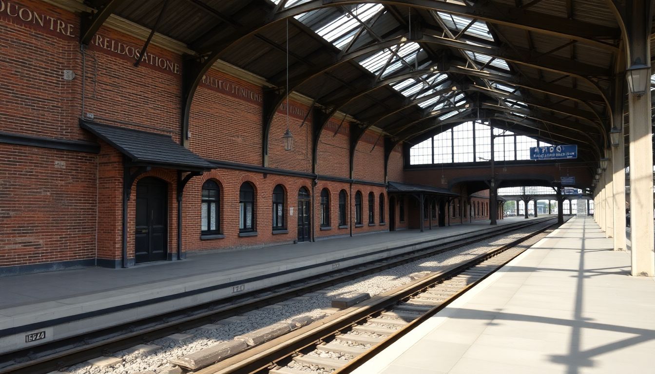 Een oud treinstation in Breda, Nederland, toont zijn historische charme.